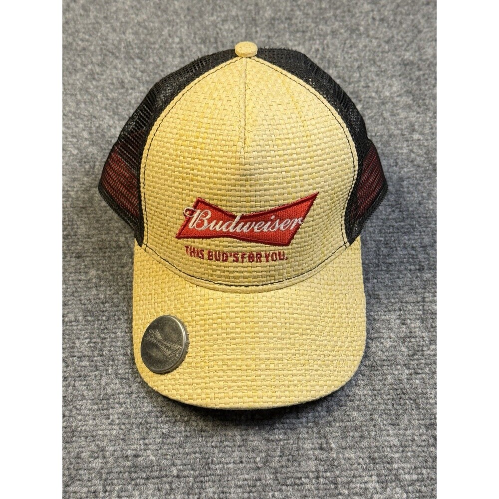 Budweiser This Bud’s For You Straw Trucker Hat Snapback Bottle Opener Cap